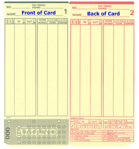 (1000) Amano Mjr-7000 And Mjr-8000 Time Clock Cards, 000-099 Number Series