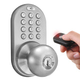 MiLocks XKK02SN Digital Door Knob Lock with Keyless Entry via Remote Control and Keypad Code for Interior Doors