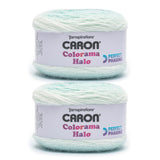 Caron Colorama Halo Cake Caron Harbor Frost Yarn - 2 Pack of 8oz/226.79g - 71% Acrylic,18% Nylon,11% Polyester - #5 Bulky - 60 Y