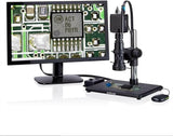 AmScope H800 Series Zoom Digital Inspection Monocular Stereo Microscope 0.7X-5X Magnification on Pillar Stand with 4K HDMI Camer