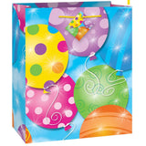 Multicolor Twinkle Balloons Medium Paper Gift Bag With Nylon Handle 9 x 7 (1 Count) Eyecatching & Unique Design For All O