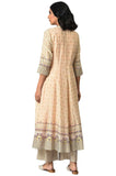 Aurelia Women'S Beige Printed Front Open Gilet With Peach Inner Kurta And Beige Straight Palazzo_22Aud10439-503225_S