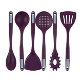Restaurantware Silicone Utensil Set Pack of 1 Non-Slip Handle 6-Piece Kitchen Tool Set, Heat-Resistant Dishwasher-Friendly Cooki