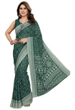 Janoi WomenS Green Georgette Saree With Blouse Piece For Traditional Ethinic Wear Sari(AzJnP2Nirvika Rama)