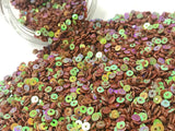 The Design Cart 4 mm Brown Metallic Lustre Circular Sequins Sitara for Embroidery, Embellishing Handbags, Apparels, Art Craft DI