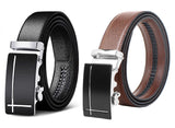 Zacharias MenS Faux Leather Belt (Bxx5306_Black & Brown) (Free Size_Pack Of 2)