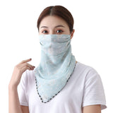 Youstylo Face Scarf Mask For Women Sun Protection Outdoor Riding Protective Chiffon Floral Print Lightweight Scarves Masks (1101
