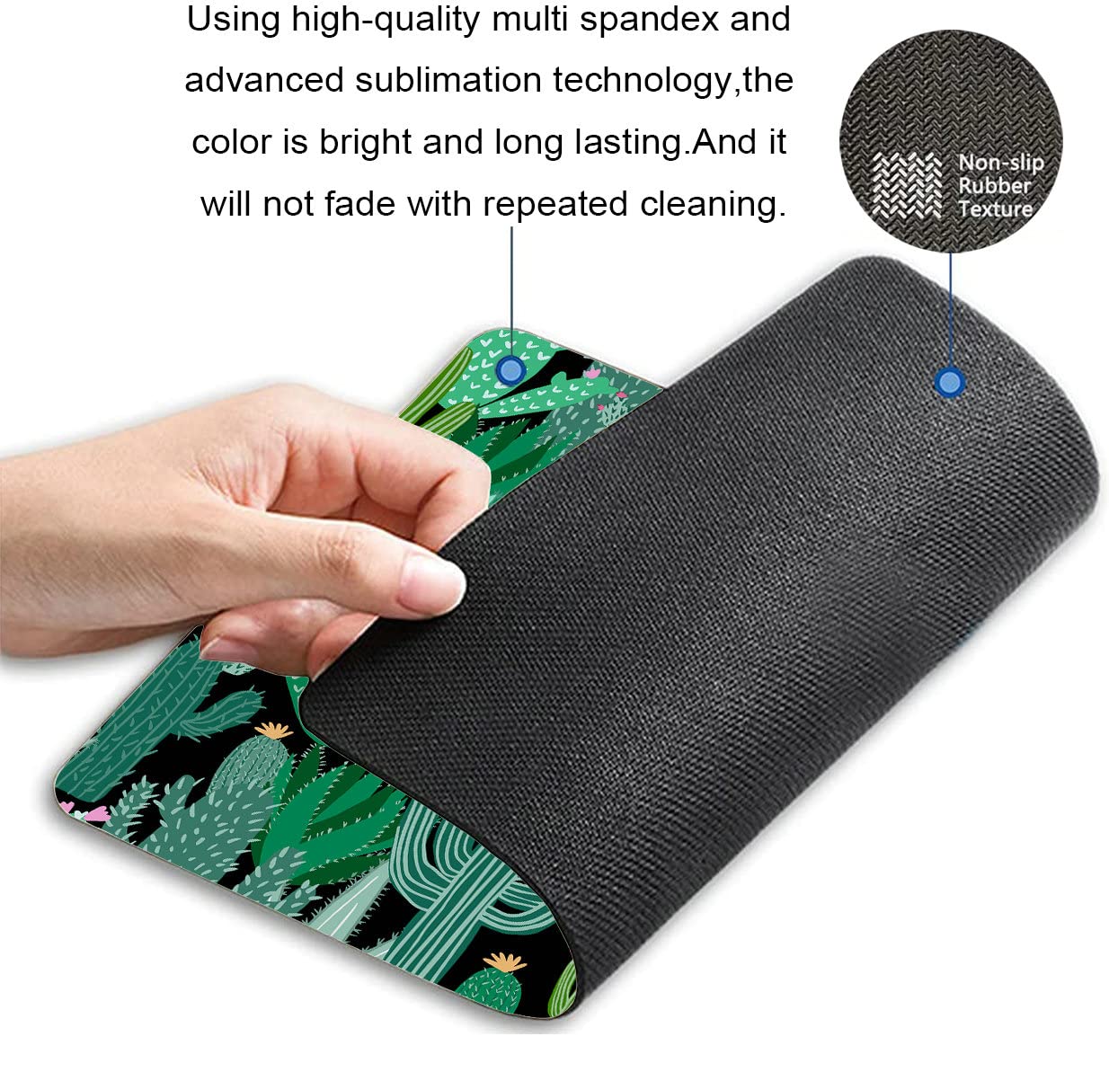 Mouse Pad Cacti Green Mousepad Cactus Office Decor for Women Men Desk Accessories Funny Floral Mousepad Gift for Coworker Boss 7