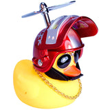 wonuu Rubber Duck Car Ornaments Yellow Duck Car Dashboard Decorations with Propeller Helmet