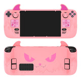 PlayVital Cute Demon Protective Case for Steam Deck LCD & OLED, Kawaii Anti-Slip Protector for Steam Deck OLED with Thumb Grip C