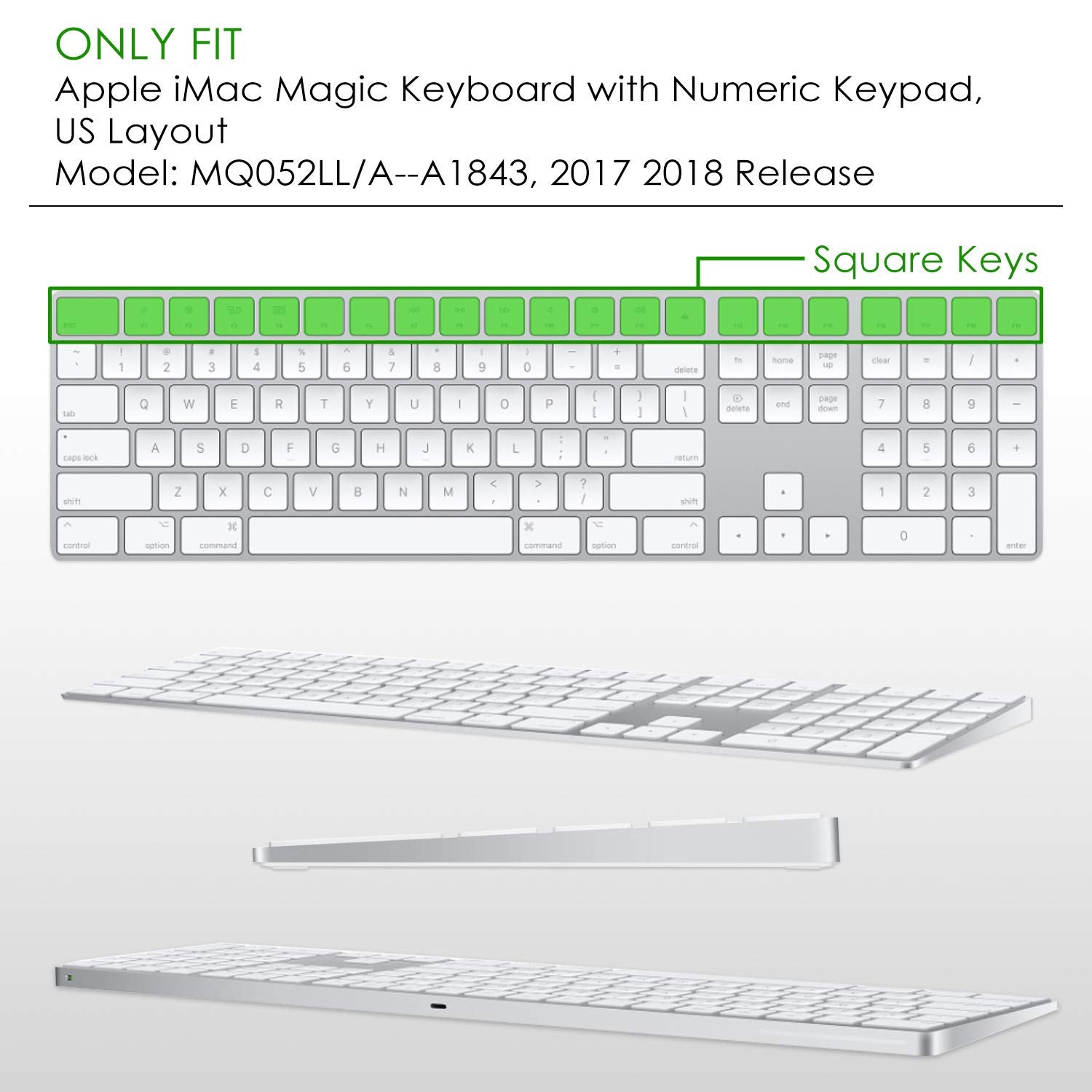 Allinside Ombre Pink Cover For Apple Imac Magic Wireless Bluetooth Keyboard With Numeric Keypad Mq052Ll/A A1843 Us Layout