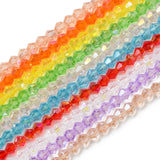 Stiesy 4mm Bicone Crystal Beads 10 Strands, Electroplated Faceted Bicone Glass Beads Spacer for DIY Jewelry Making, Bracelet Str