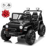 ANRLI 24V XL Ride on Car with Remote Control, 2 Seater 4WD/2WD Switchable Electric Car for Kids w/20 Inch Wide Seat, Gift Flower