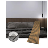 Modern Self-Adhesive Wood Slat Wall Panels, Peel and Stick Wooden Design, Decorative Wall Covering, 8-Pack 47.24x11.81in. Natura