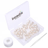 BEADIA Natural Pearl Beads Rice 6-7mm White Freshwater Cultured Loose Gemstone Beads for DIY Jewelry Making 13.8''/Strand HQ