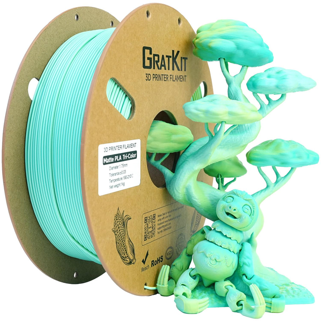 Graphite Color Pla Gratkit Matte Tri-Color Pla Filament,Coextrusion Pla Filament 1.75Mm ...