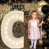 4FT Marquee Light Up Letters C, Big Marquee Letter for Baby Shower Birthday Engagement Wedding Marry Me Party Decor