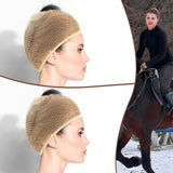 Yuxung 4 Pieces Equestrian Hair Net Women Ride Hair Net No Knot Cap Weaving Caps Wig for Long and Short(Blonde)
