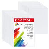 Simetufy 24 Pack Flat Canvas Boards for Painting 11x14 Inch Blank Canvas Panels, Gesso Primed Acid-Free 100% Cotton for Acrylics