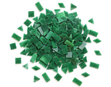 Lanyani 200 Mixed Color Glass Mosaic Tiles - 4 Shapes, Tiffany Stained Glass Pieces for Crafts, Pine Green