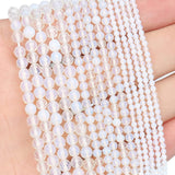 Song Xi 120pcs 3mm Natural Opal Gemstone Beads Faceted Round Loose Stone Beads for Jewelry Making (1 Strand)