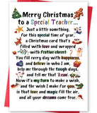 BENNLOOS Merry Christmas Card for Teacher, Funny Teacher Christmas Cards Gifts from Students, Lovely Xmas Holiday Card for Teach