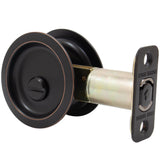 Round Pocket Door Lock, Privacy (Bed/Bath) Latch, 23/4 Backset, RCL, Vintage Bronze by Stone Harbor Hardware