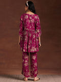 Libas Womens Printed Silk Blend Co-Ord Set For Women Pink Xl 36823