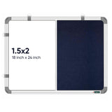 Yajnas 1.5X2 Feet Premium Combination Board (Non - Magnetic Whiteboard With Blue Pin-Up Board/Notice Board/Bulletin Board) For H