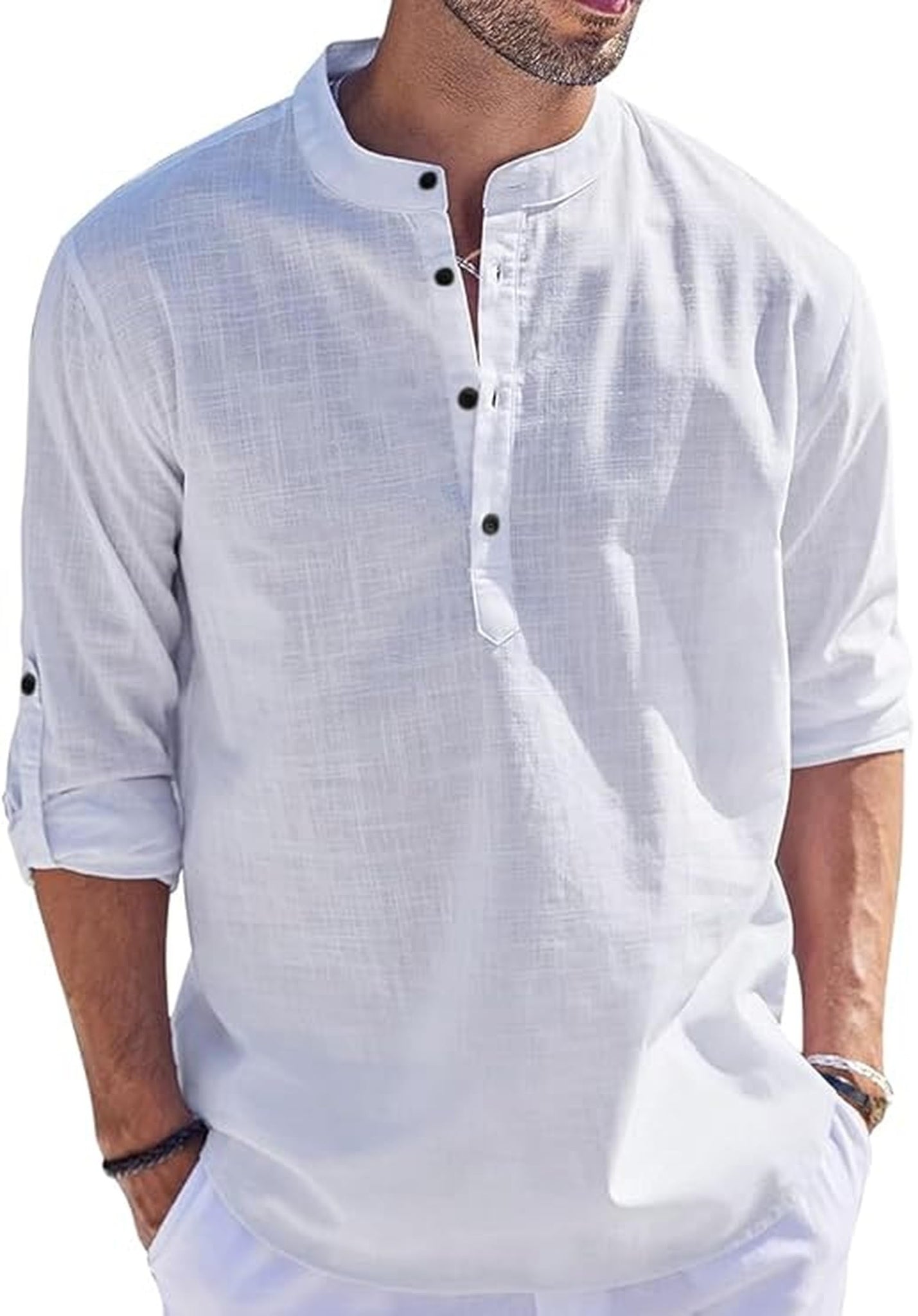 Bellstone Men'S Polycotton Solid Regular Fit Kurta (Kurta1500_Single_White_L