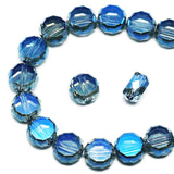 DIQIO 8mm Sparkle Flat Coin Round Crystal Beads (78-82pcs, Ink Blue)