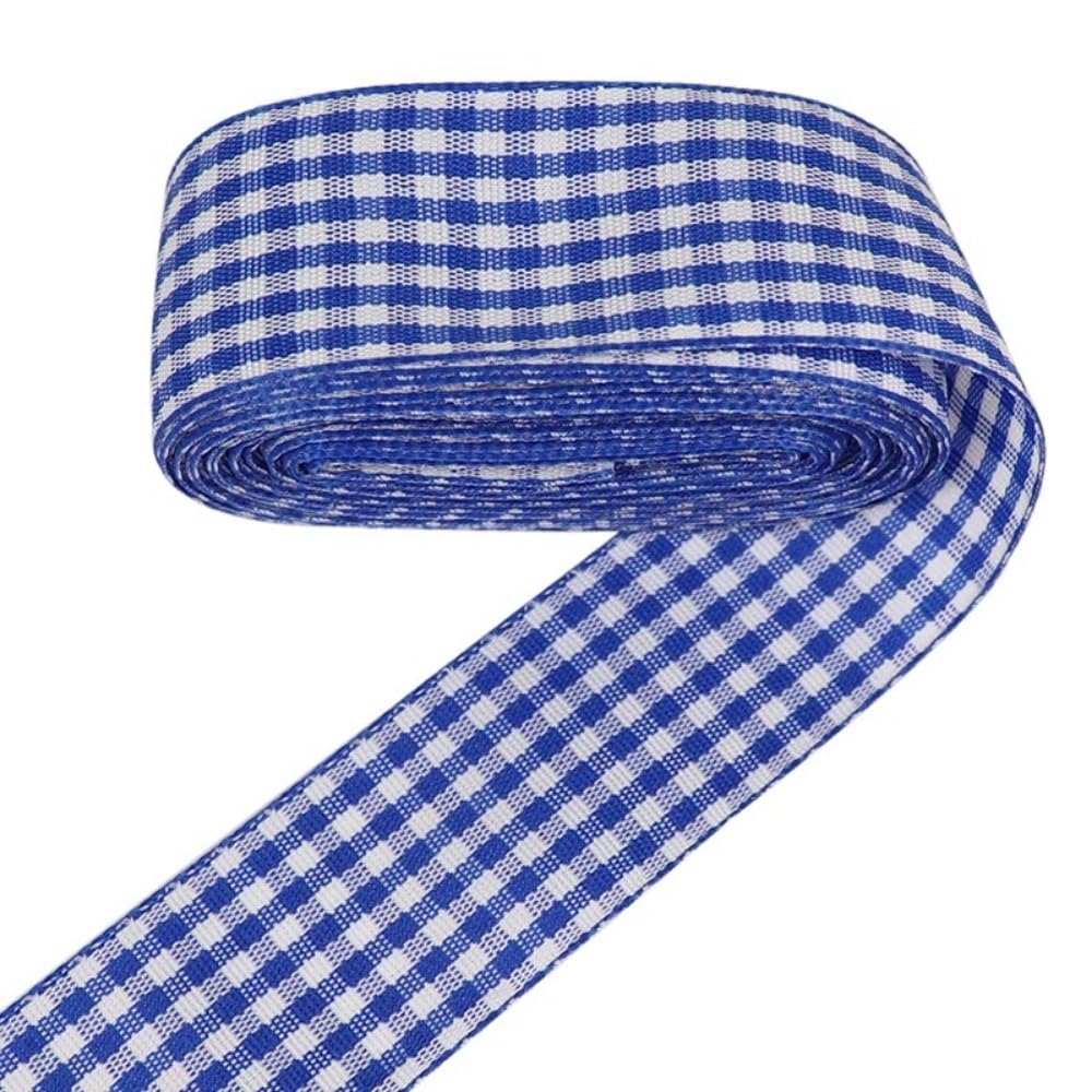 Gingham Ribbon Plaid Ribbon for Gift Wrapping Party Wedding Christmas Decoration (Blue,1 (25mm) x 10 Yards)