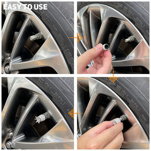 Roson Valve Stem Caps, 4 Pack Handmade Crown Bling Crystal Rhinestone Car Wheel Tire Valve, Attractive Dustproof Car Accessories
