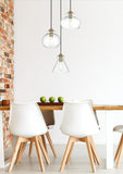 Living District Destry 3-Light Metal Pendant In Chrome And Clear