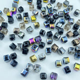 Honkoolly 100pcs Crystal Glass Cube Beads 6mm Square Glass Spacer Beads for Bracelets Necklace Earring DIY Jewelry Making Craft(