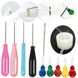 TYMKLMZG 10 PCS Candle Wick Inserting Tool for Molds Large-Eye Candle Wicking Needle Mold Punch Needle with Hook & Eye for Candl