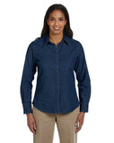 Harriton Ladies 6.5 oz. LongSleeve Denim Shirt 3XL DARK DENIM