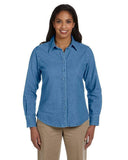 Harriton Ladies 6.5 oz. LongSleeve Denim Shirt 3XL LIGHT DENIM