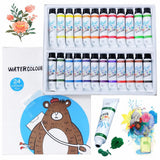 Tivon 24 Colors Watercolour Paint Set, 12Ml Tubes For Kids, Students & Artists, Rich Pigment Water Based Paint Kit For Drawing, 