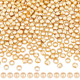 Beebeecraft 1 Box 300Pcs Round Crimp Beads 14K Gold Filled Brass Spacer Stopper Bead Clamp Ends Rondelle Crimper Beads for Jewel