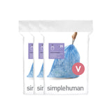 simplehuman Code V 60 Count, Genuine Custom Fit Liners, Drawstring Trash Bags in Dispenser Packs, 1618 Liter / 4.24.8 Gallon, 