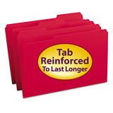 Smead 17734 File Folders 1/3 Cut Reinforced Top tab Legal Red 100/Box