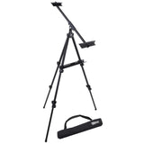 U.S. Art Supply 80 High Aluminum Artist Watercolor Field and Display Easel Stand Adjustable Height Floor and Tabletop Tripod,
