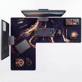 Relaxweex L Shaped Desk Mat for 90 Corner Desks, 53.1inch x 39.4inch Large Black Waterproof Mouse Pad with 18.9inch Wide Arms, NonSlip R