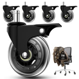 Office Chair Casters with Brake, 3 Inch Universal Casters,Suitable for Carpet and Hardwood Floors, Universal Fits Most Chairs