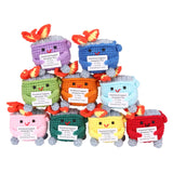 Emotional Support Crochet Dumpster Fire with Positive Card Cute Room Decor Knitted Toys Funny Crochet Support Buddies Gifts for 