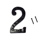 5.5Hotel House Door Numbers Cast Iron Black (Black(Two), Large)