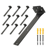 Redunest Floating Shelf Brackets,10 Pack Heavy Duty L Brackets for Shelves, 10 Inch Black Stainless Steel Countertop Support Bra