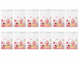 Zip Lock Pouch Gift Set Pack of 12 | Reusable Transparent Storage Bags | Cute Candy Land Design | Return Gifts for Birthday, Rak