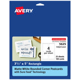 Avery Postcards with Rounded Corners and Sure Feed Technology, 3.5 x 5, Matte White, 100 Total, Laser/Inkjet Printable Cards (
